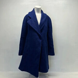 Opening Ceremony Wool Blend Collared Peacoat Coat Jacket Snap Down Blue Medium